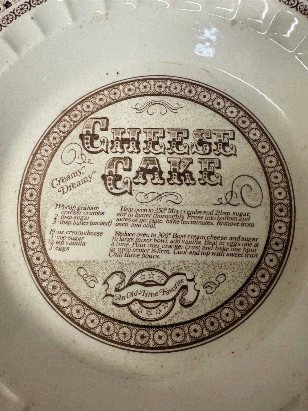 Vintage Royal China by Jeanette Cheesecake Recipe Baking Dish